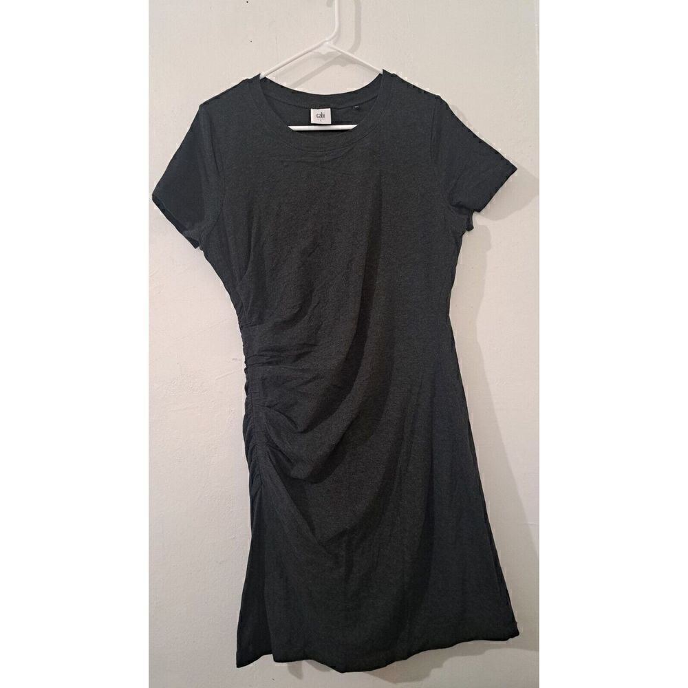 Cabi Womens Large Soft Stretch Knit Flare CASUAL EVERYDAY day dress Gray